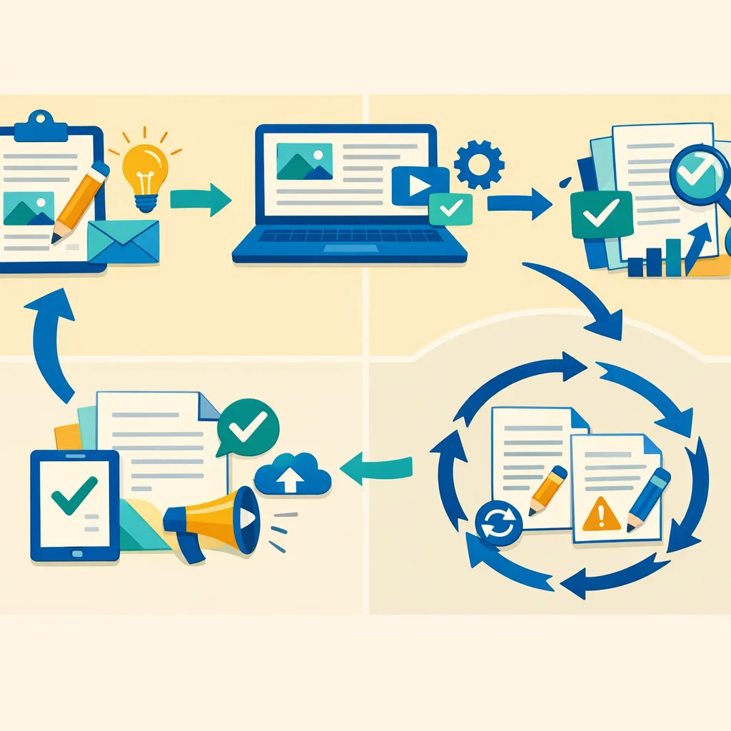 Процесс подготовки и обновления материалов, 600x400