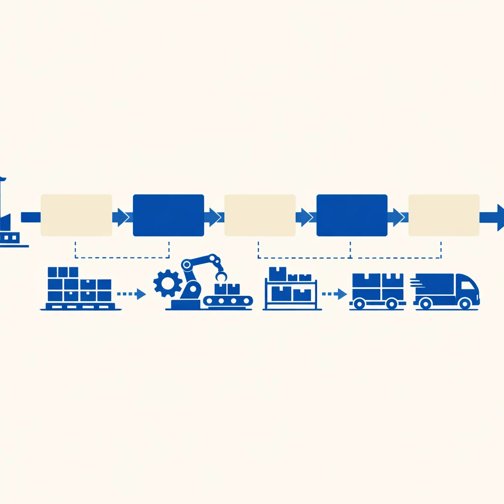 Схема потока создания ценности от поставщика до клиента, 800x500